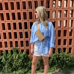 Old Navy Light Oversized Button-Down Boyfriend Shirt